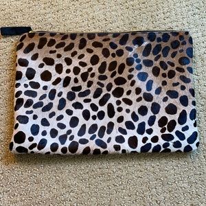 Clare Vivier Leopard Flat Clutch